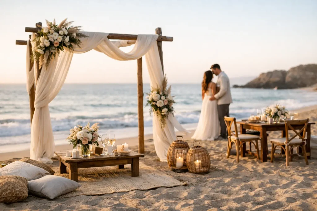 Guía de bodas íntimas en la playa con alma